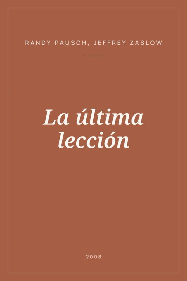 Portada de La última lección