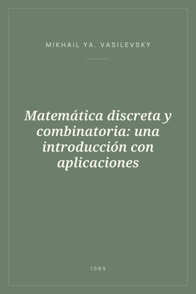 Portada de Matemática discreta y combinatoria: una introducción con aplicaciones