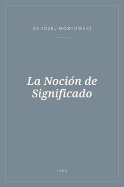 Portada de La Noción de Significado