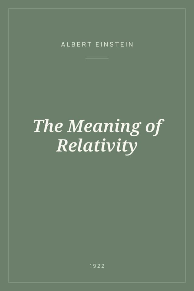 Portada de The Meaning of Relativity