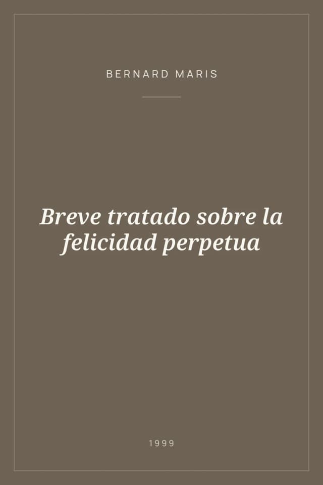 Portada de Breve tratado sobre la felicidad perpetua