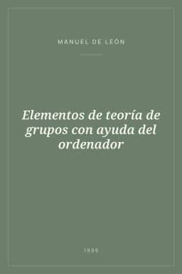 Portada de Elementos de teoría de grupos con ayuda del ordenador