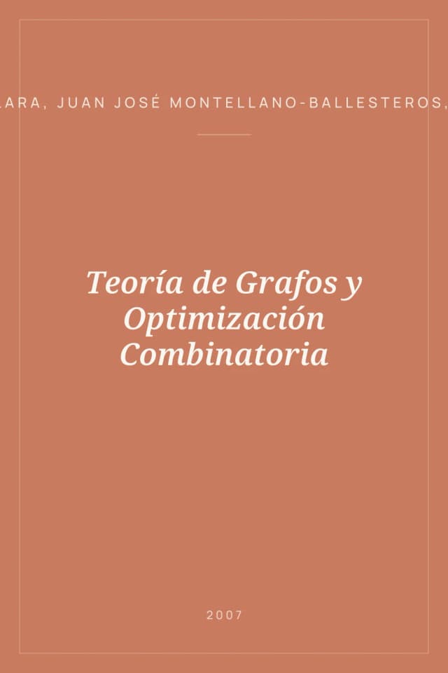 Portada de Teoría de Grafos y Optimización Combinatoria