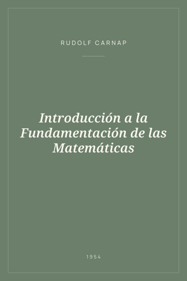 Portada de Introducción a la Fundamentación de las Matemáticas