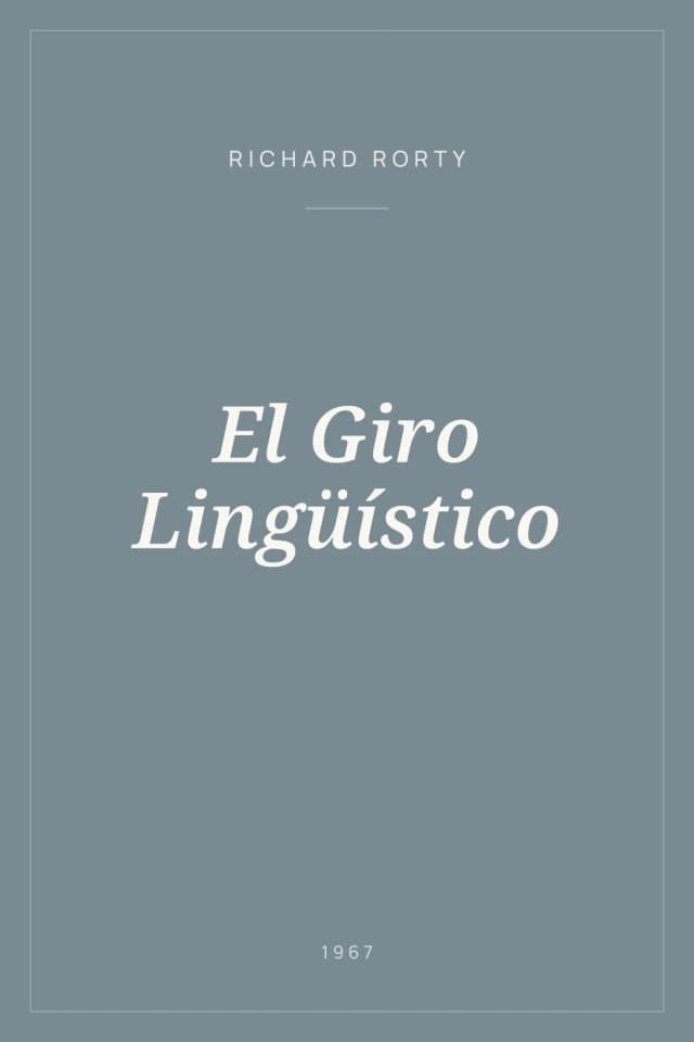 Portada de El Giro Lingüístico
