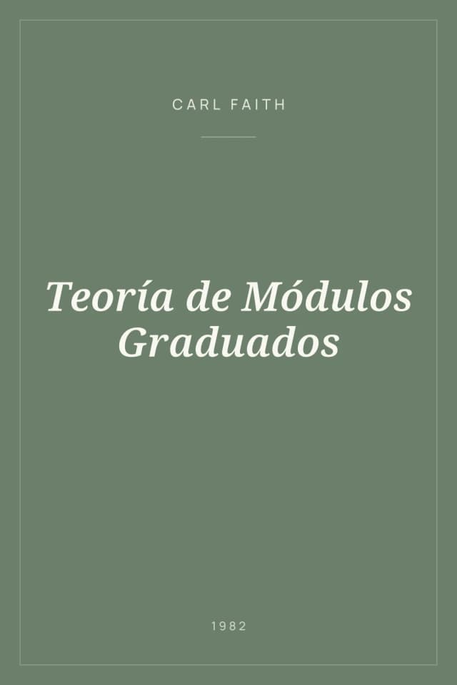 Portada de Teoría de Módulos Graduados