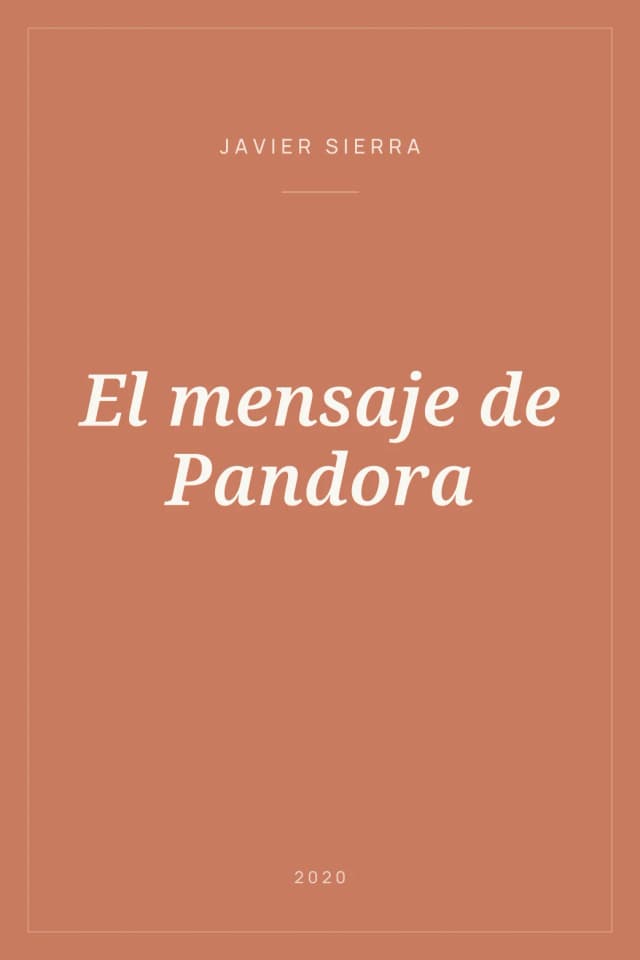 Portada de El mensaje de Pandora
