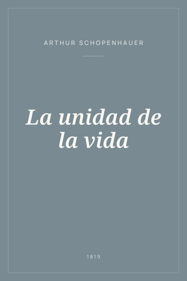 Portada de La unidad de la vida
