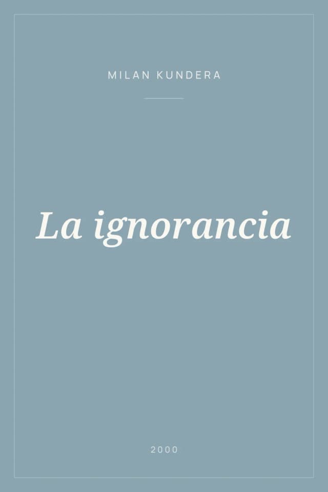 Portada de La ignorancia