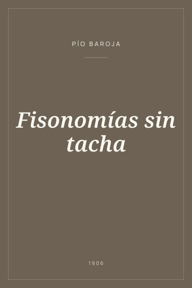 Portada de Fisonomías sin tacha