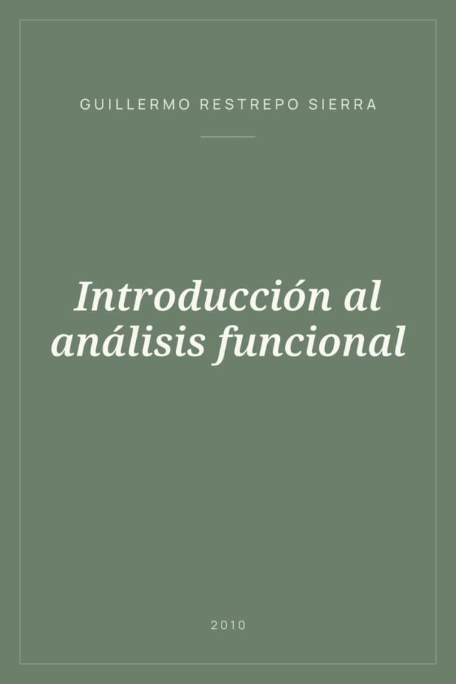 Portada de Introducción al análisis funcional