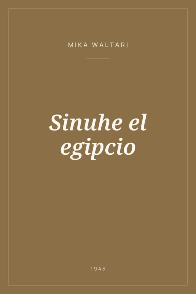 Portada de Sinuhe el egipcio
