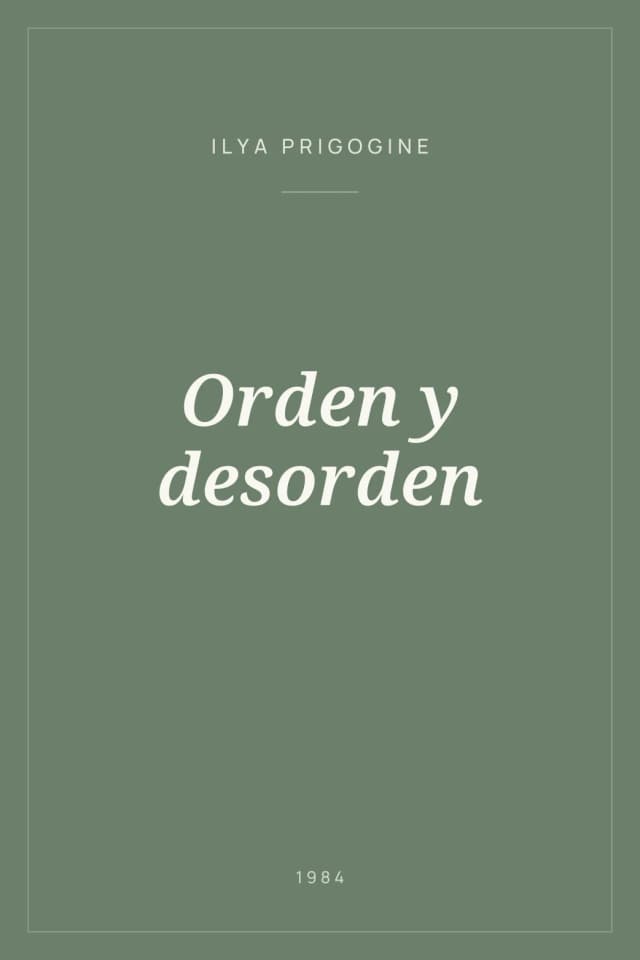 Portada de Orden y desorden
