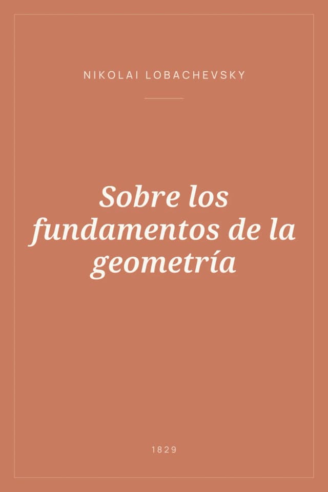 Portada de Sobre los fundamentos de la geometría