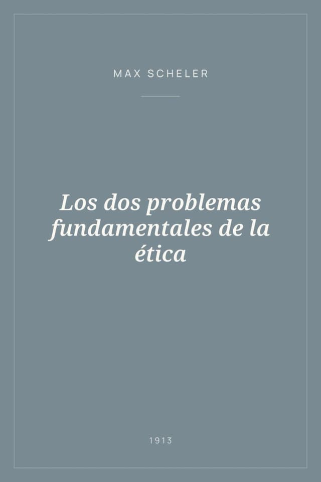 Portada de Los dos problemas fundamentales de la ética