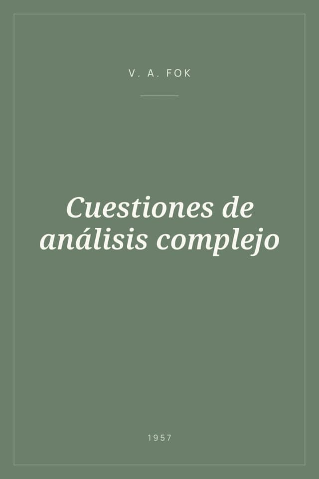 Portada de Cuestiones de análisis complejo