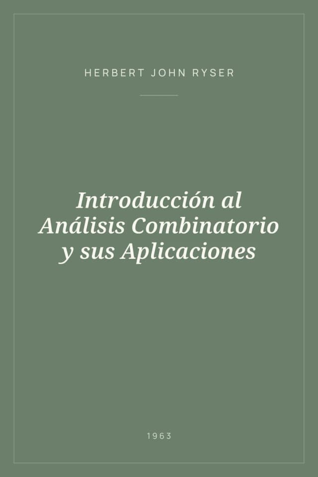Portada de Introducción al Análisis Combinatorio y sus Aplicaciones