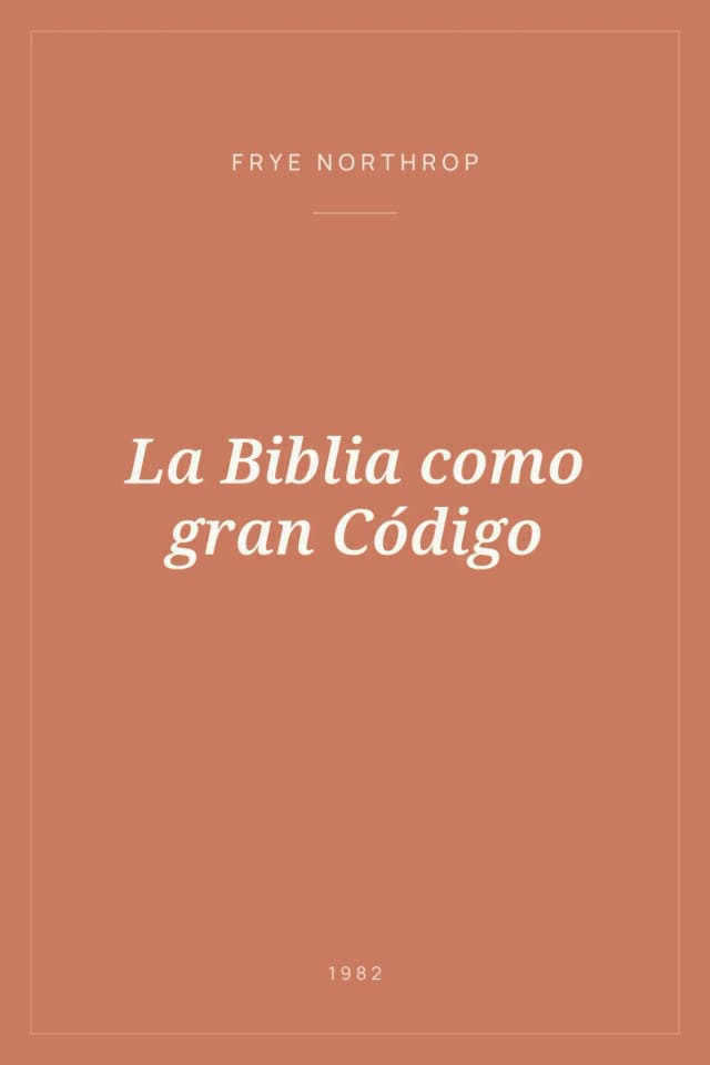 Portada de La Biblia como gran Código