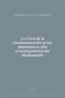 Portada de La Crisis de la Fundamentación de las Matemáticas (Die Grundlagenkrise der Mathematik)