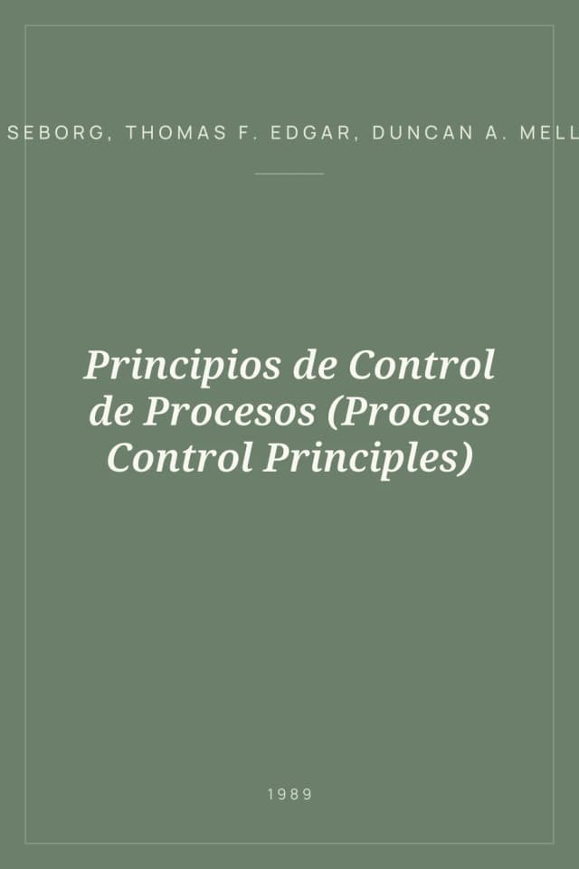 Portada de Principios de Control de Procesos (Process Control Principles)