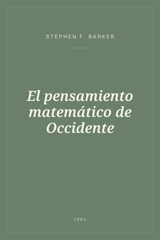 Portada de El pensamiento matemático de Occidente