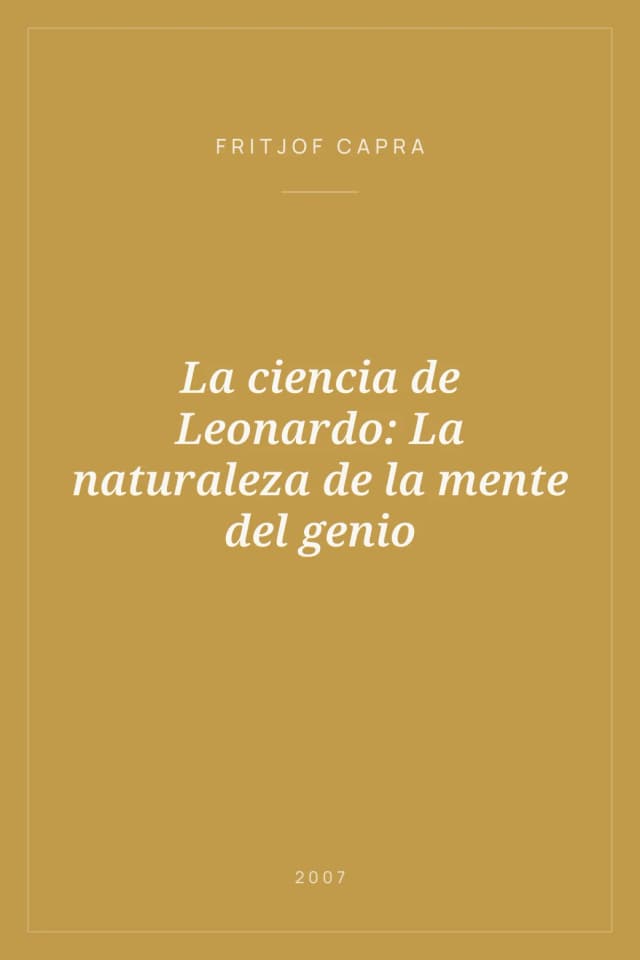 Portada de La ciencia de Leonardo: La naturaleza de la mente del genio