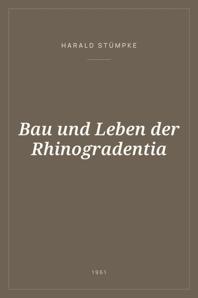 Portada de Bau und Leben der Rhinogradentia