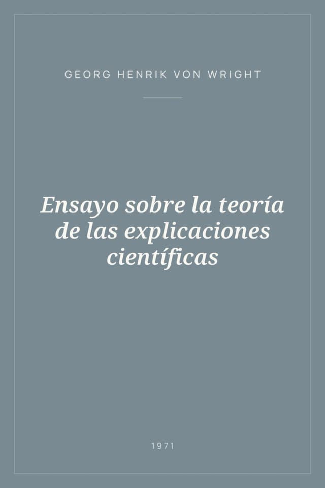 Portada de Ensayo sobre la teoría de las explicaciones científicas