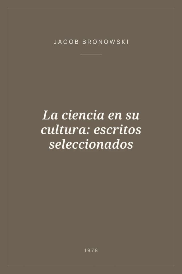 Portada de La ciencia en su cultura: escritos seleccionados