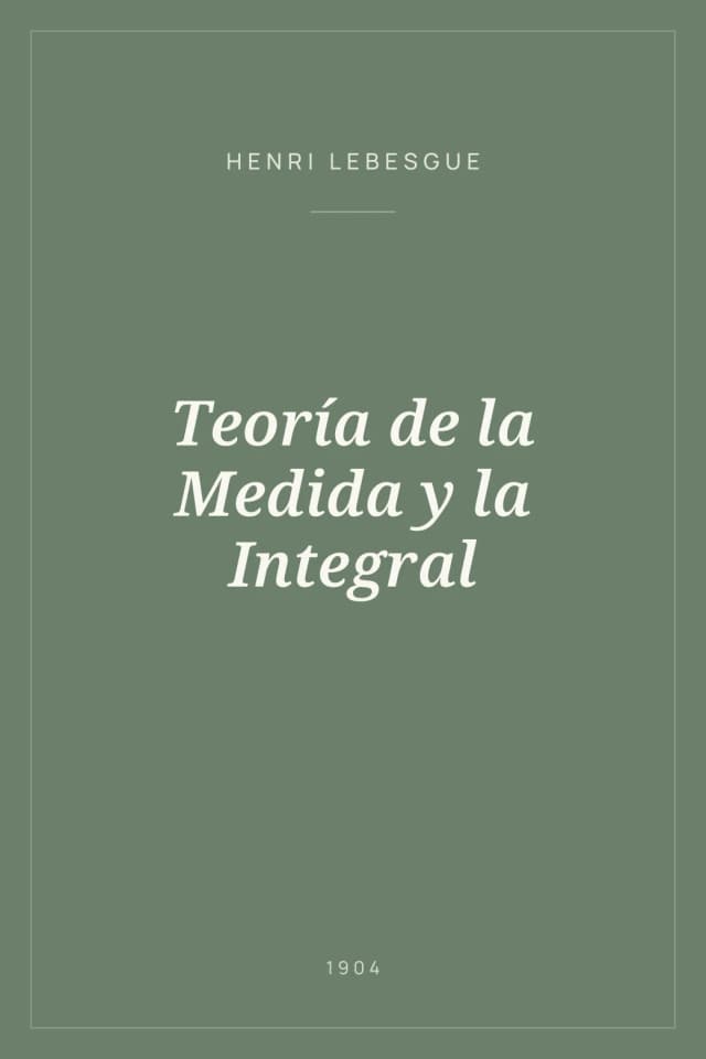 Portada de Teoría de la Medida y la Integral