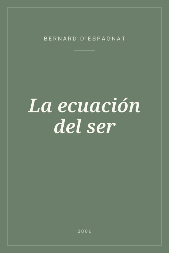 Portada de La ecuación del ser