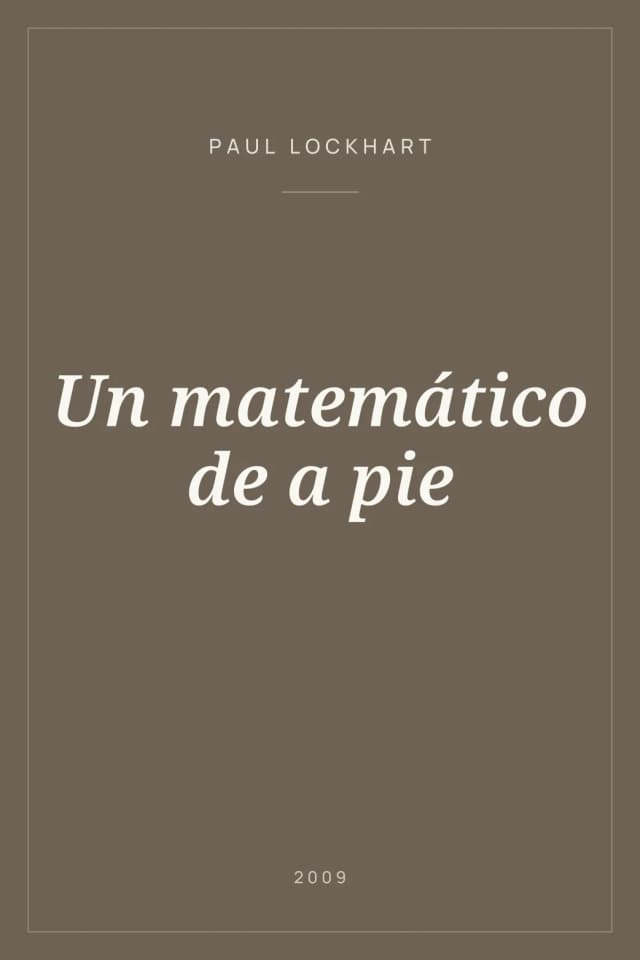 Portada de Un matemático de a pie