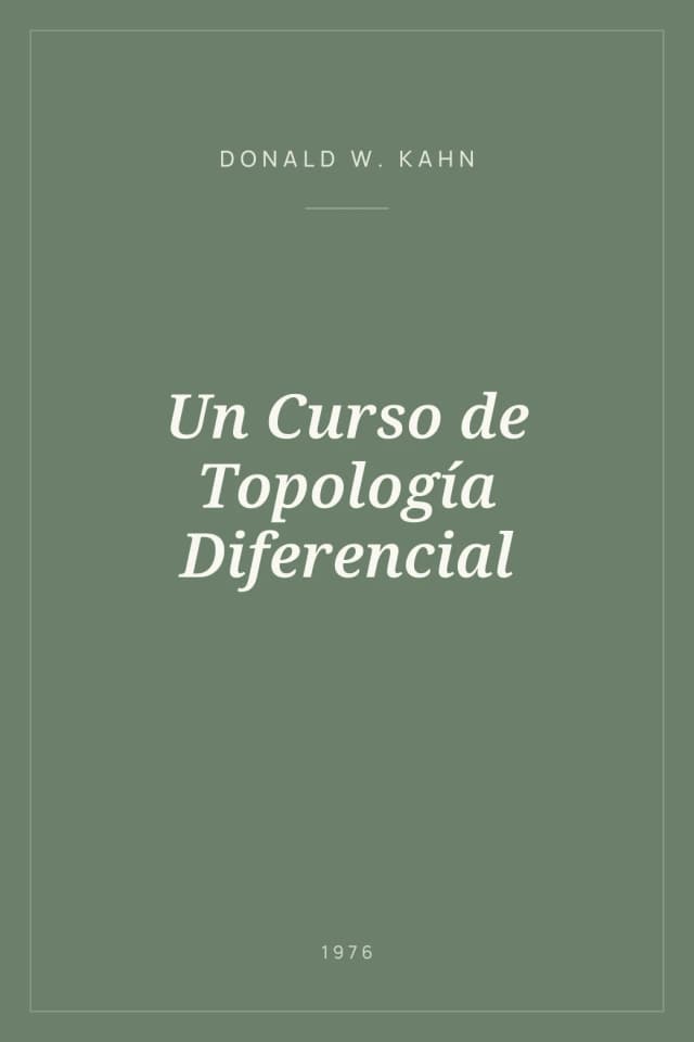 Portada de Un Curso de Topología Diferencial