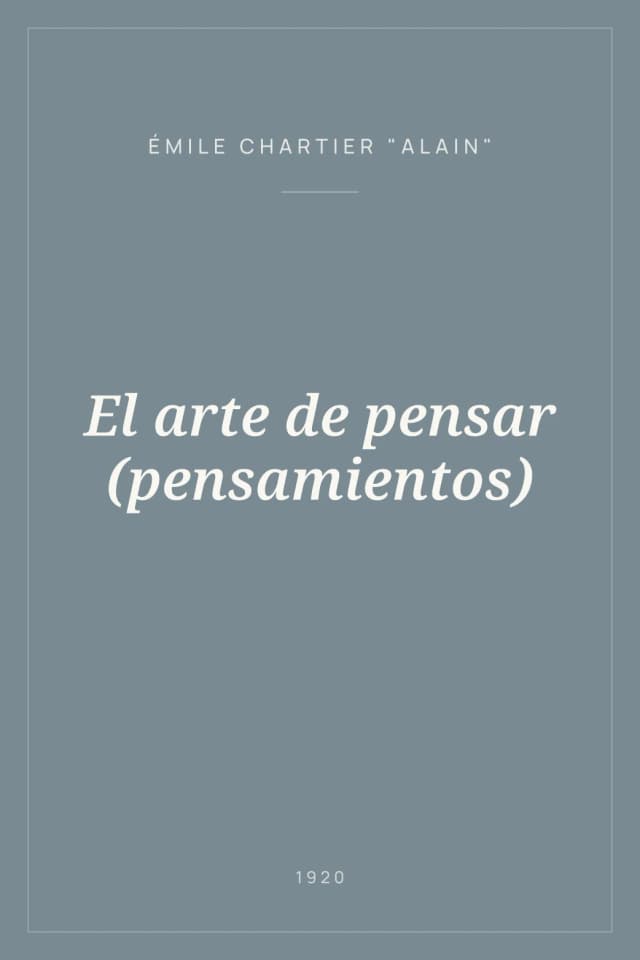 Portada de El arte de pensar (pensamientos)