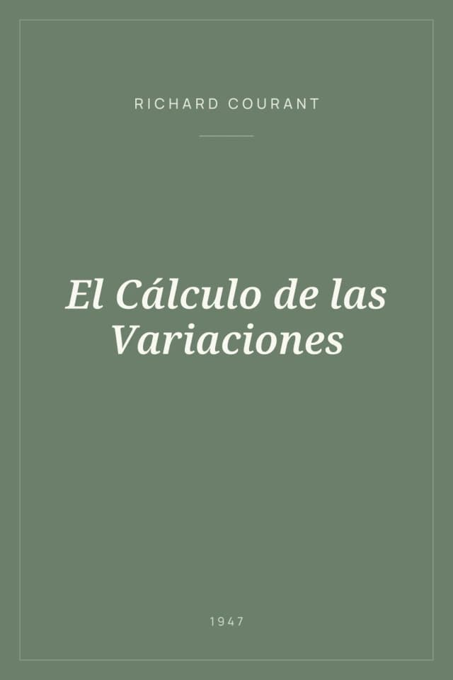 Portada de El Cálculo de las Variaciones