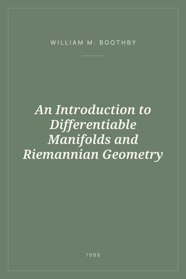 Portada de An Introduction to Differentiable Manifolds and Riemannian Geometry