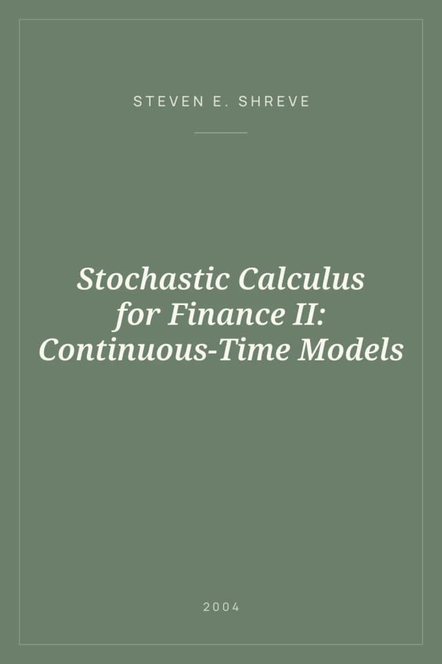 Portada de Stochastic Calculus for Finance II: Continuous-Time Models