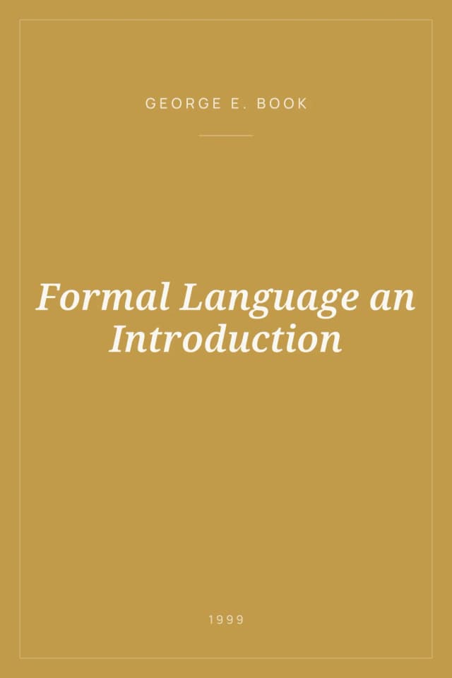 Portada de Formal Language an Introduction