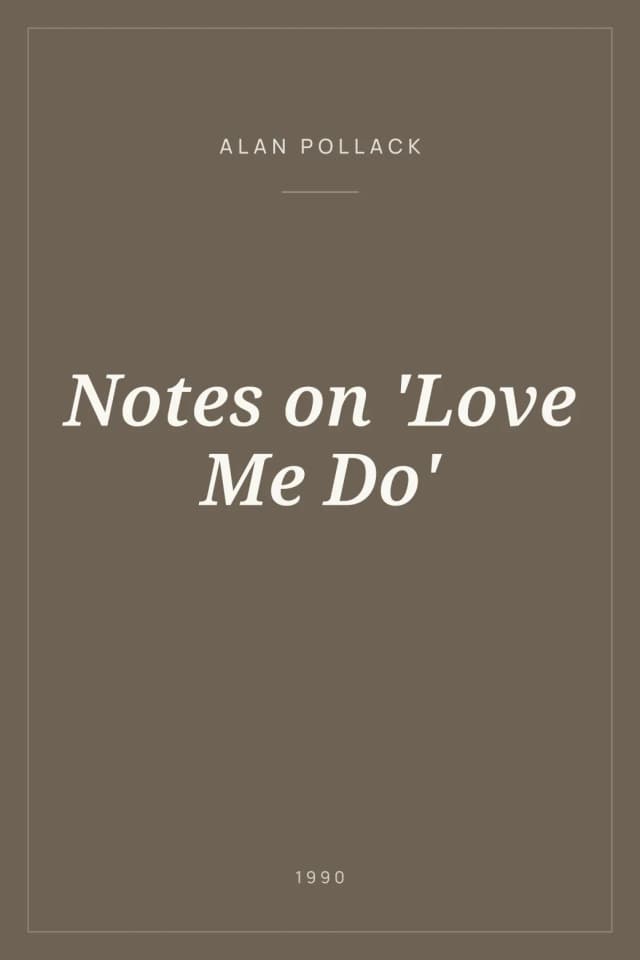Portada de Notes on 'Love Me Do'