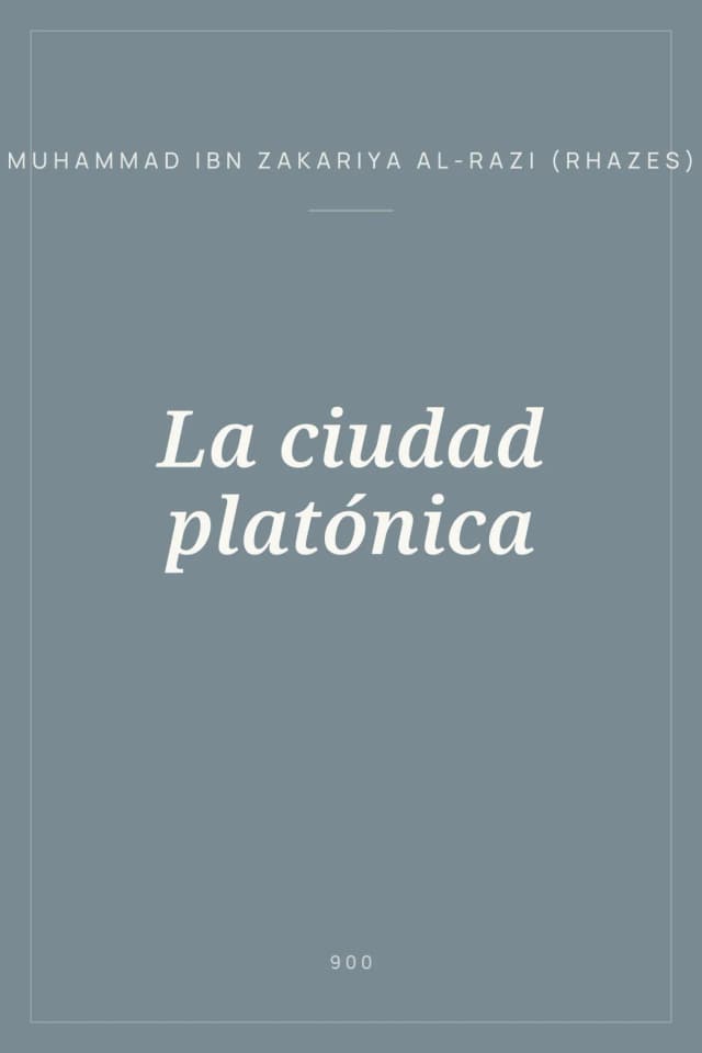 Portada de La ciudad platónica