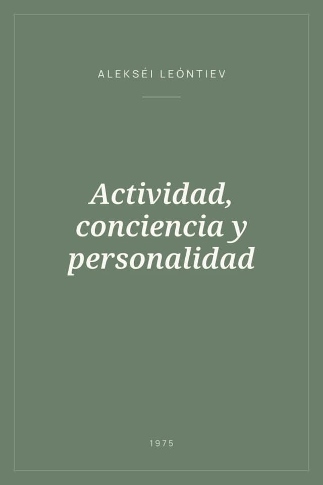 Portada de Actividad, conciencia y personalidad