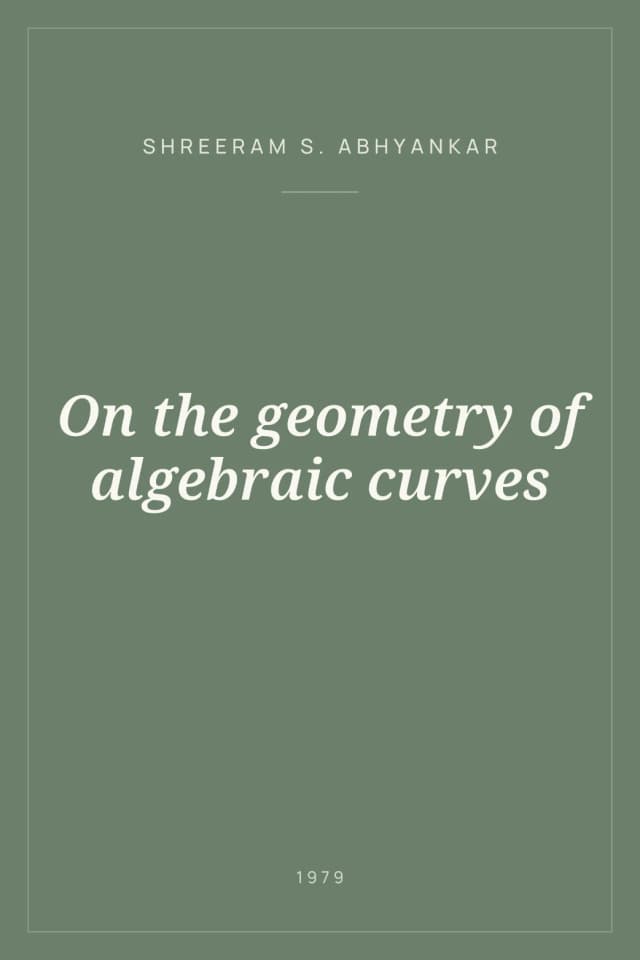 Portada de On the geometry of algebraic curves