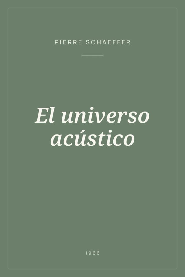 Portada de El universo acústico