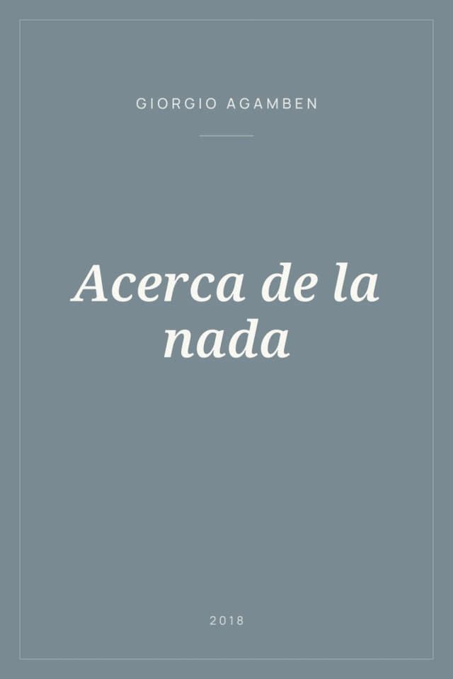 Portada de Acerca de la nada