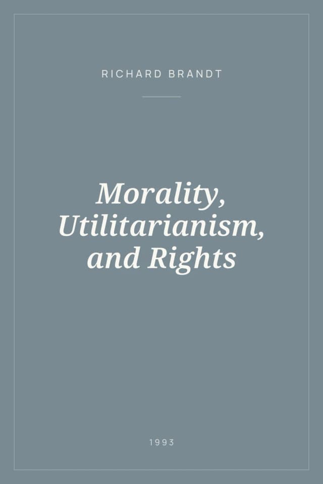 Portada de Morality, Utilitarianism, and Rights