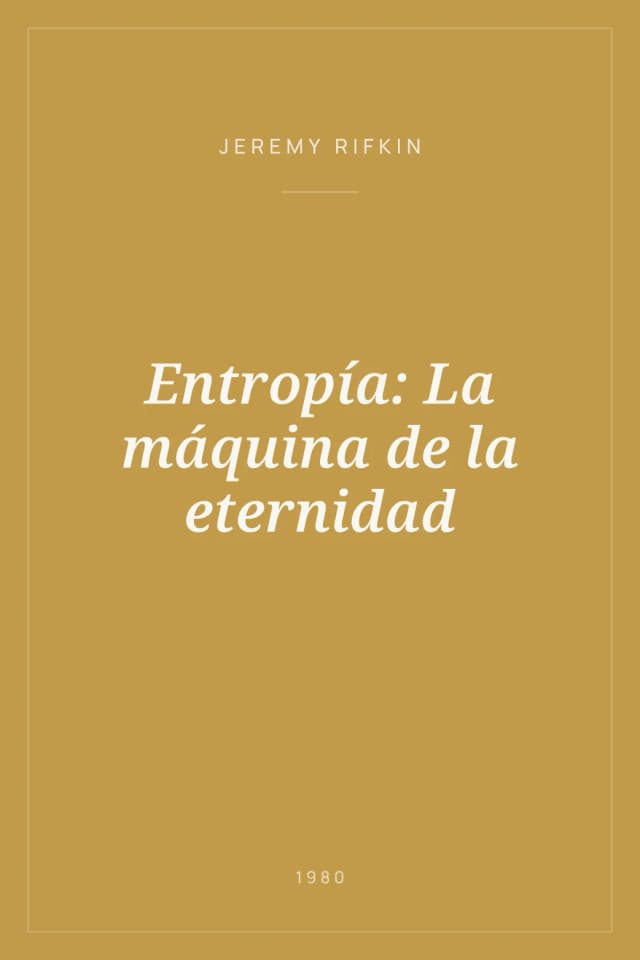 Portada de Entropía: La máquina de la eternidad