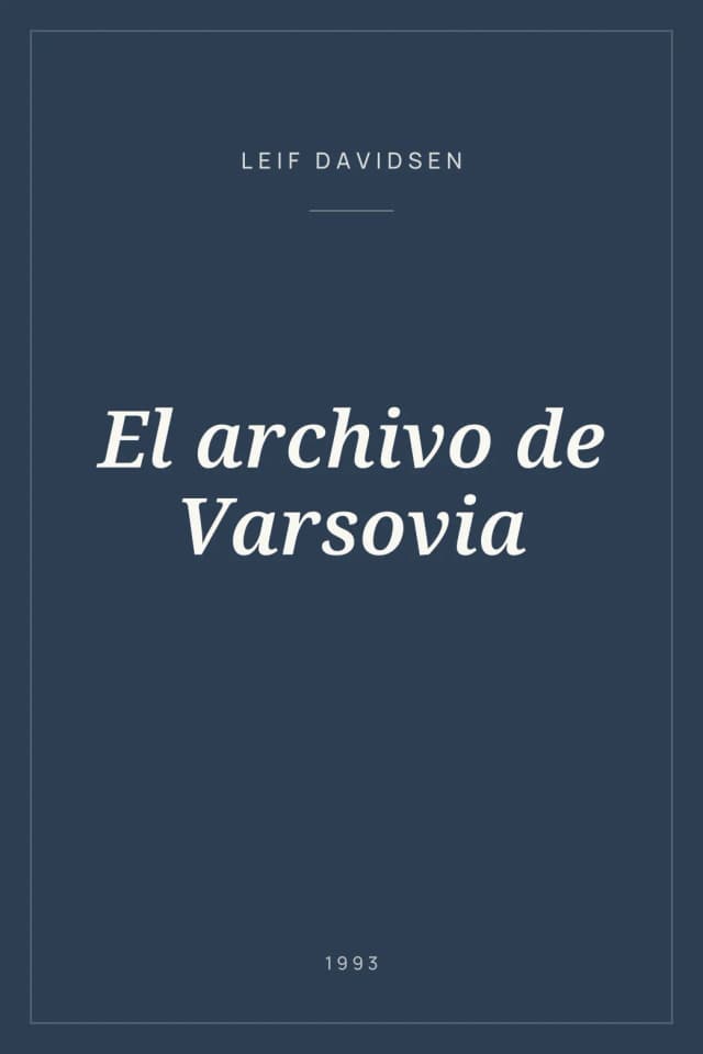 Portada de El archivo de Varsovia