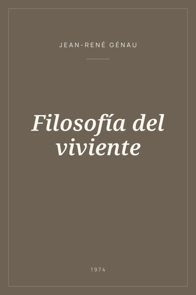 Portada de Filosofía del viviente