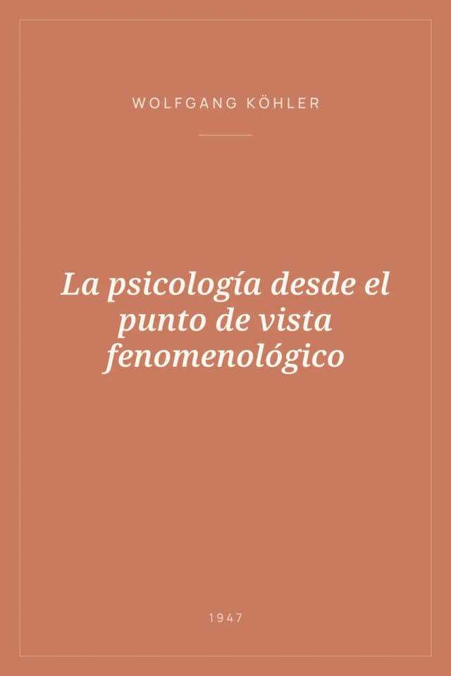 Portada de La psicología desde el punto de vista fenomenológico