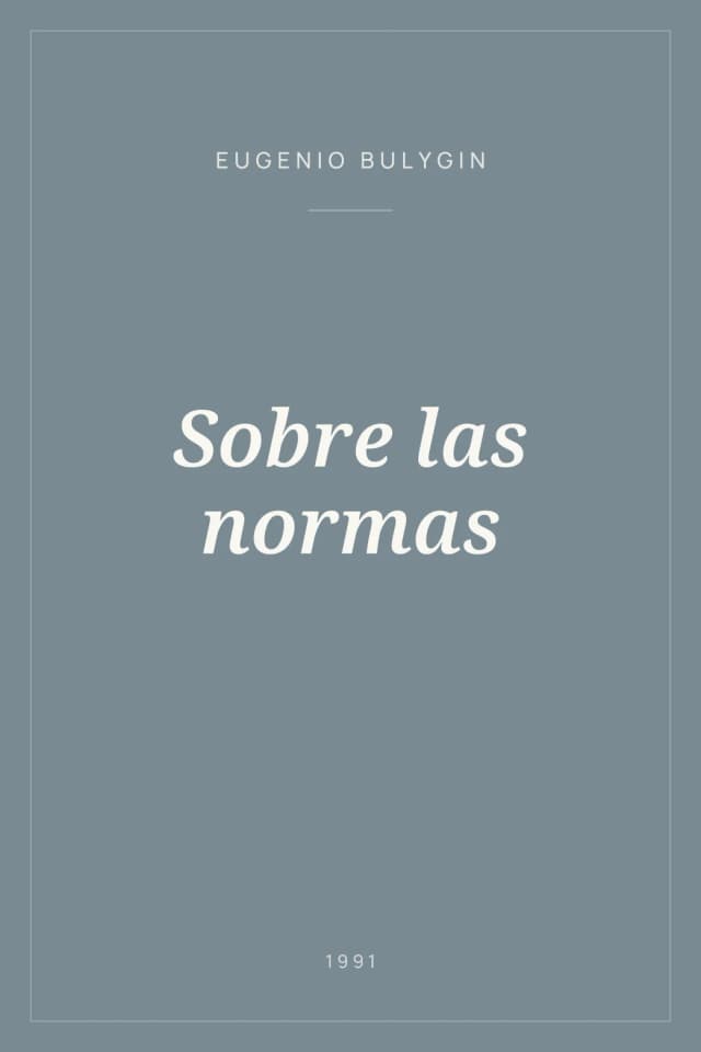 Portada de Sobre las normas